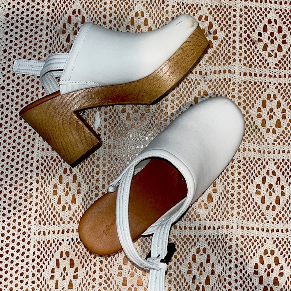 White  Strap Clogs